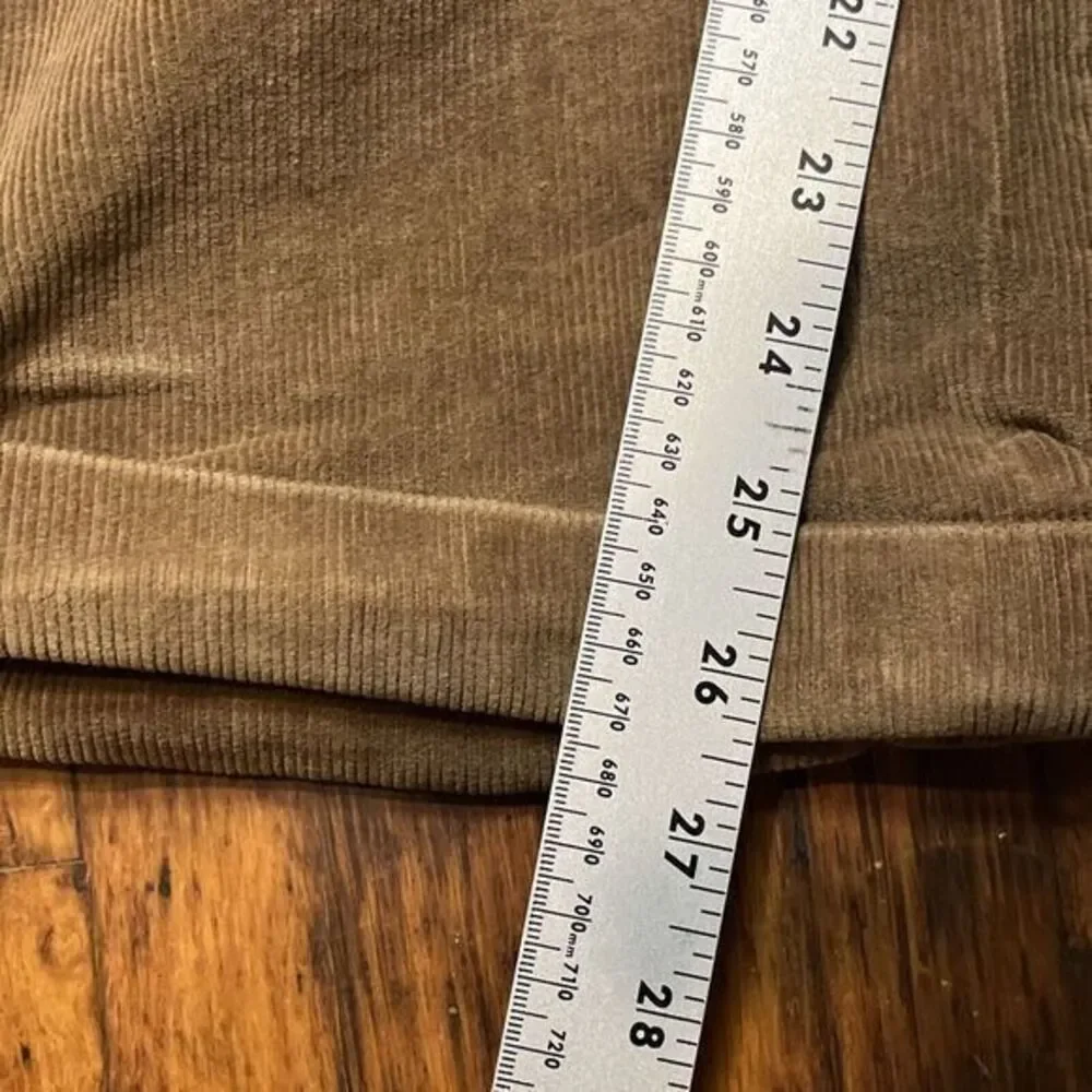 Roundtree Yorke Corduroy Pleated Chino Pants Mens 36x29 (36x26) Cuff‎ Hem Brown